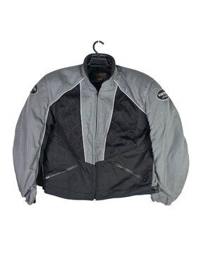 Mens Vanson Leathers Black & Gray Motorcycle Jacket With Mesh Panels Size XL